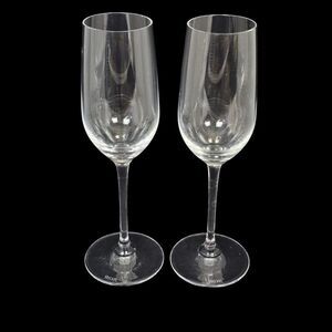 Set of 2 RIEDEL CRYSTAL Fluted Champagne‎ Glasses 8 1/4" Tall